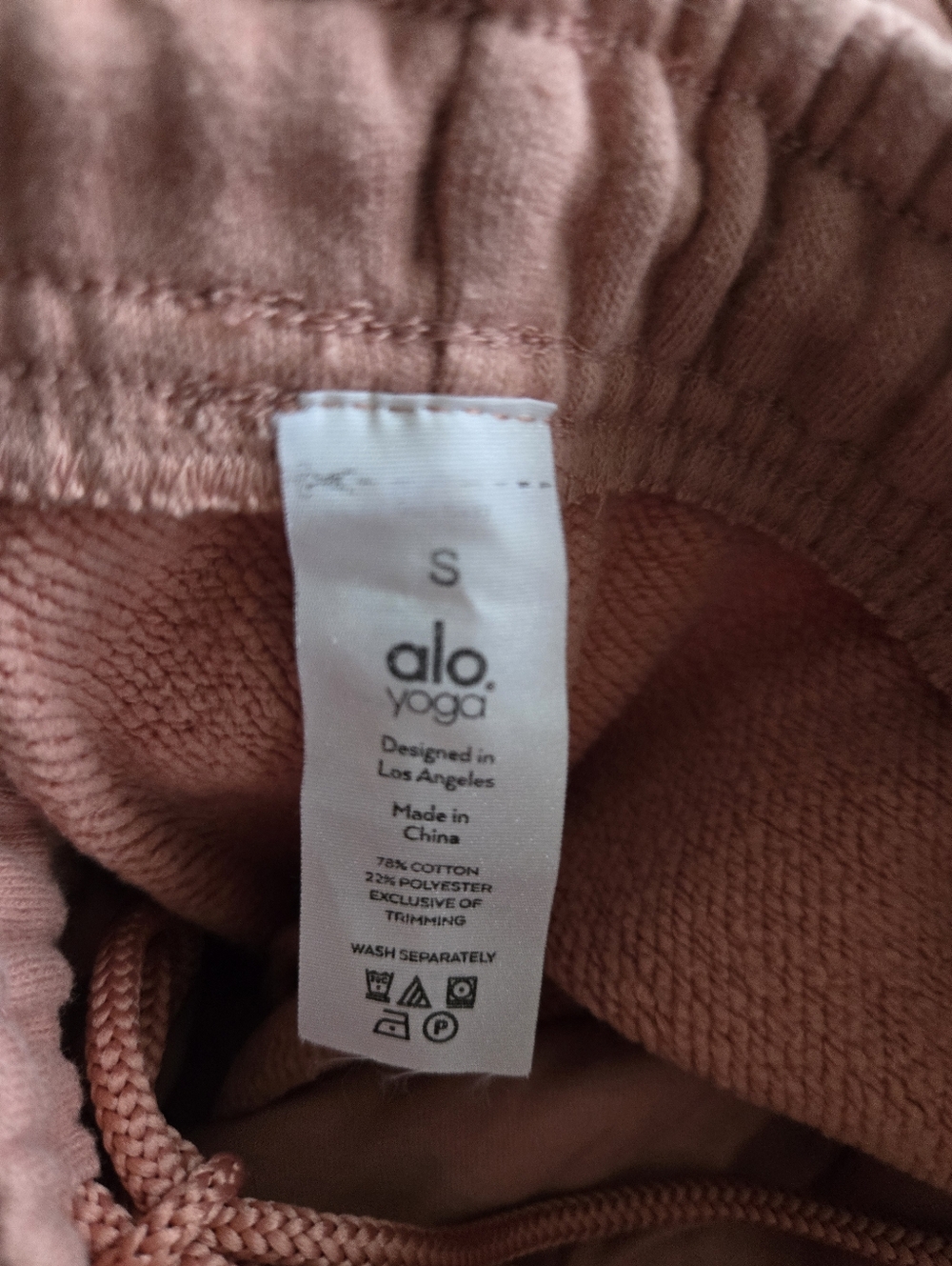Alo Yoga 2pc Renown Hoodie and Straight Leg Sweatpant in Soft Clay sz SMALL - Picture 7 of 7